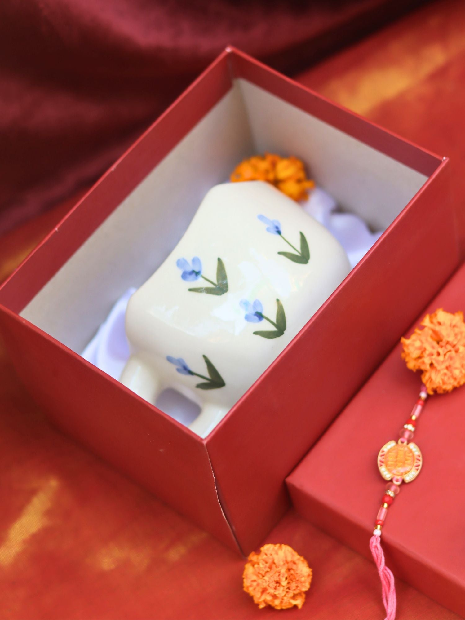 Blue tulip Mug rakhi Gift Box