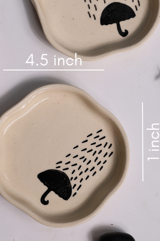 Umbrella handmade dessert plate height & breadth