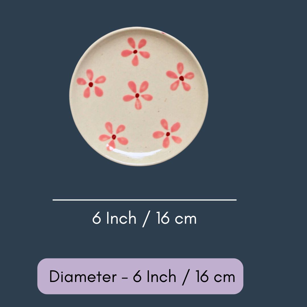 Pink Flowers - Dessert Plates