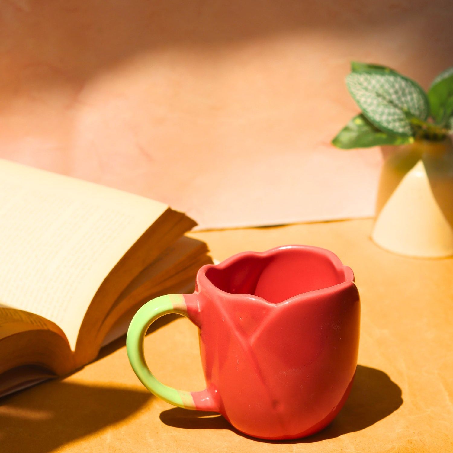 Tulip Coffee Mug - Red handmade in India