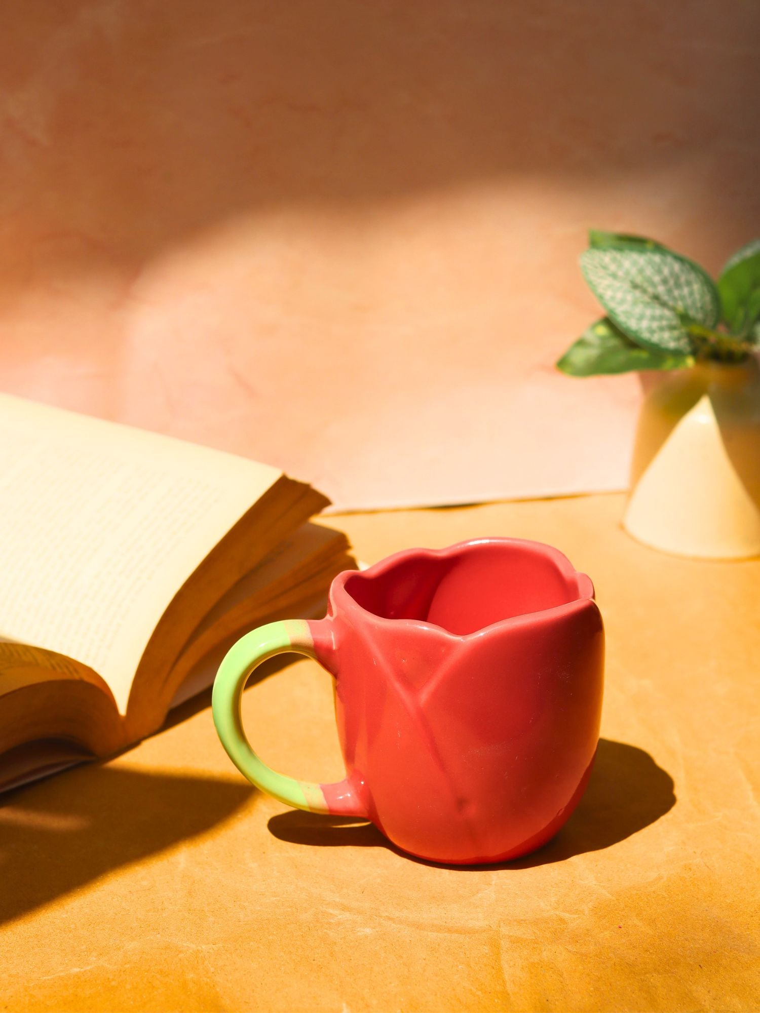 Tulip Coffee Mug - Red handmade in India