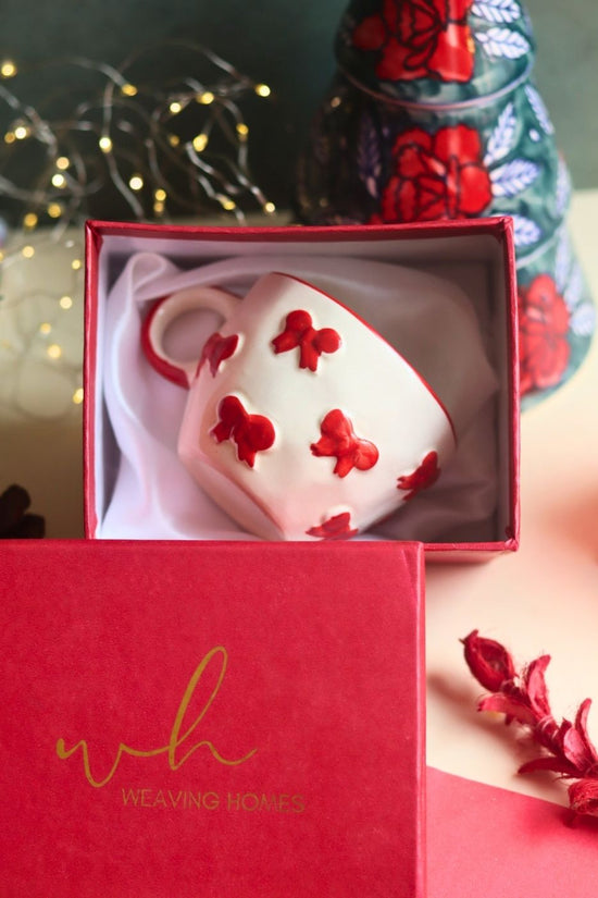 Handmade Bow mug in a Gift Box