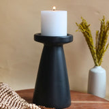 handmade Black Pillar Candle Holder - Large