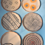 Set of 6 Handmade Snack Plates (for the price of 5) made by ceramic