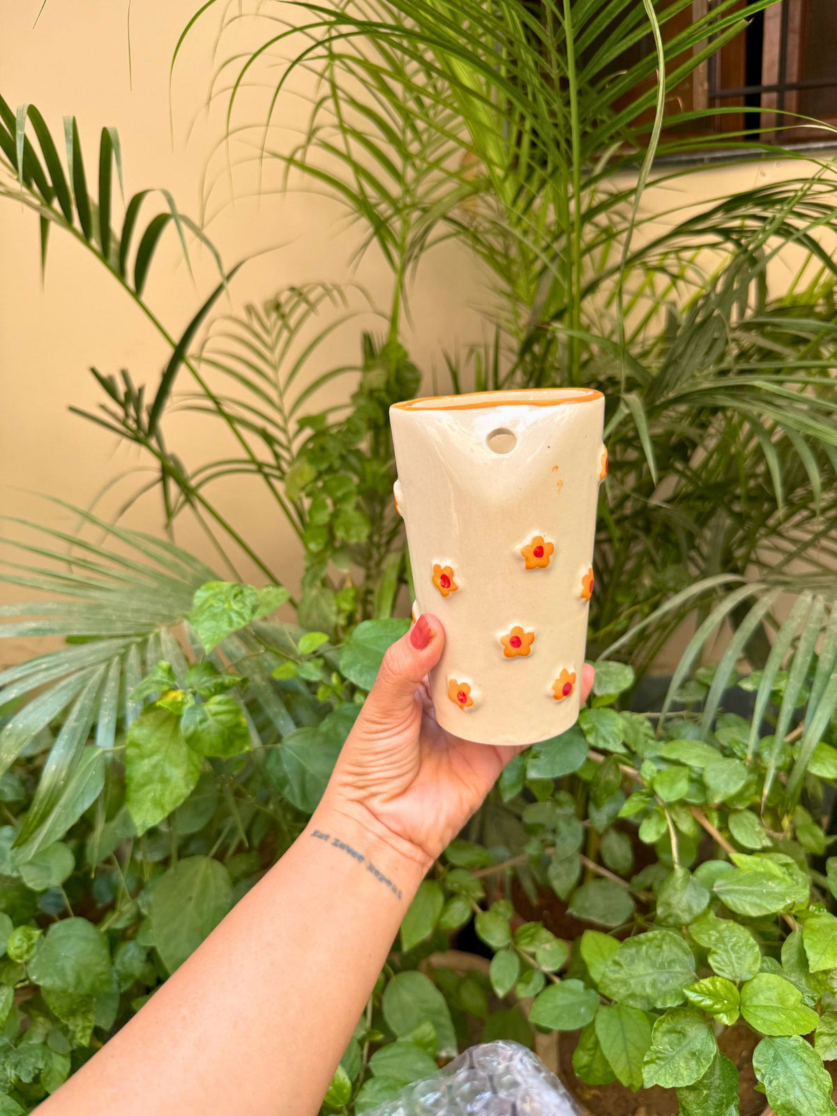 Yellow Spring Tumbler  made by ceramic