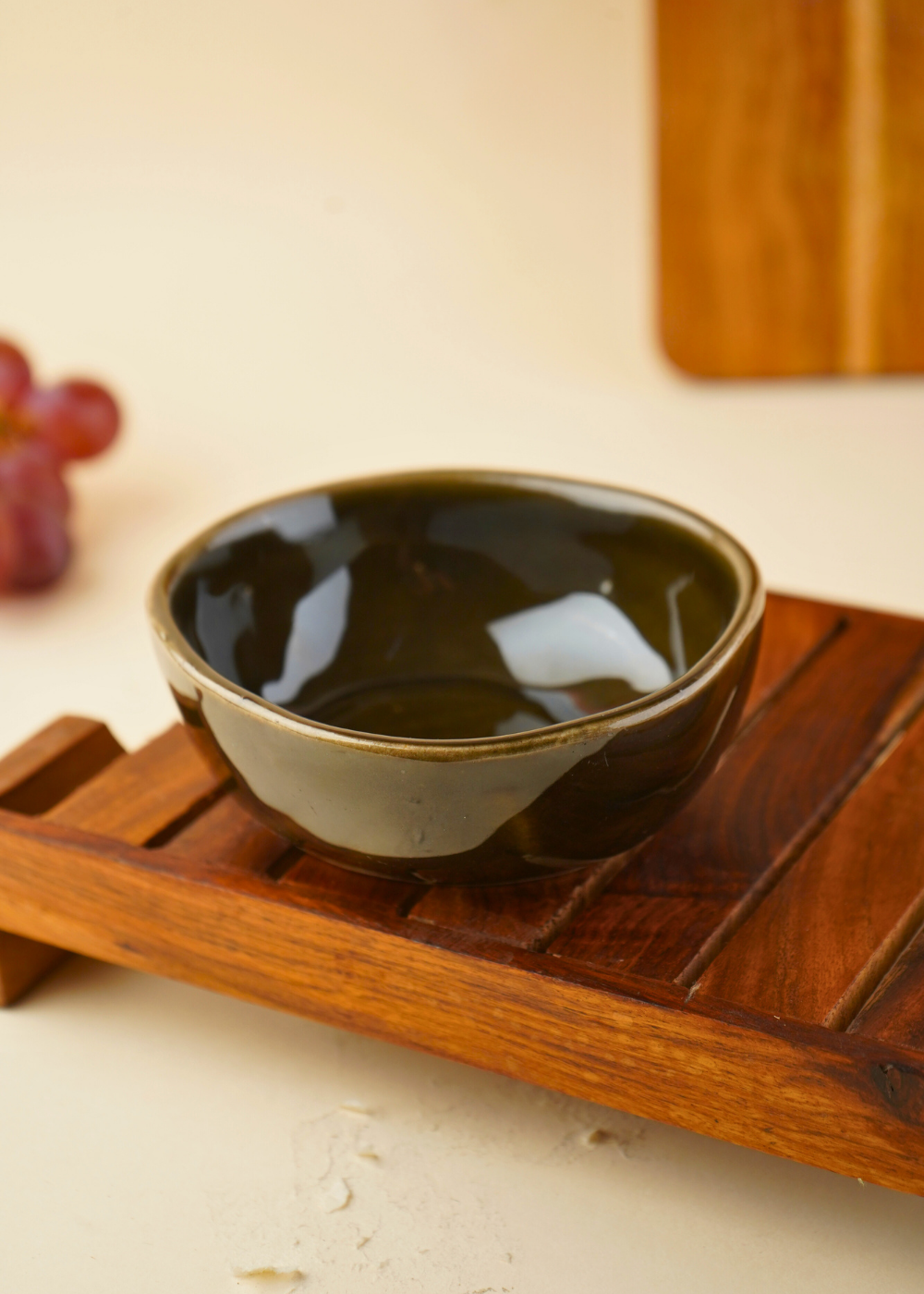 handmade coal black bowl with glossy black color