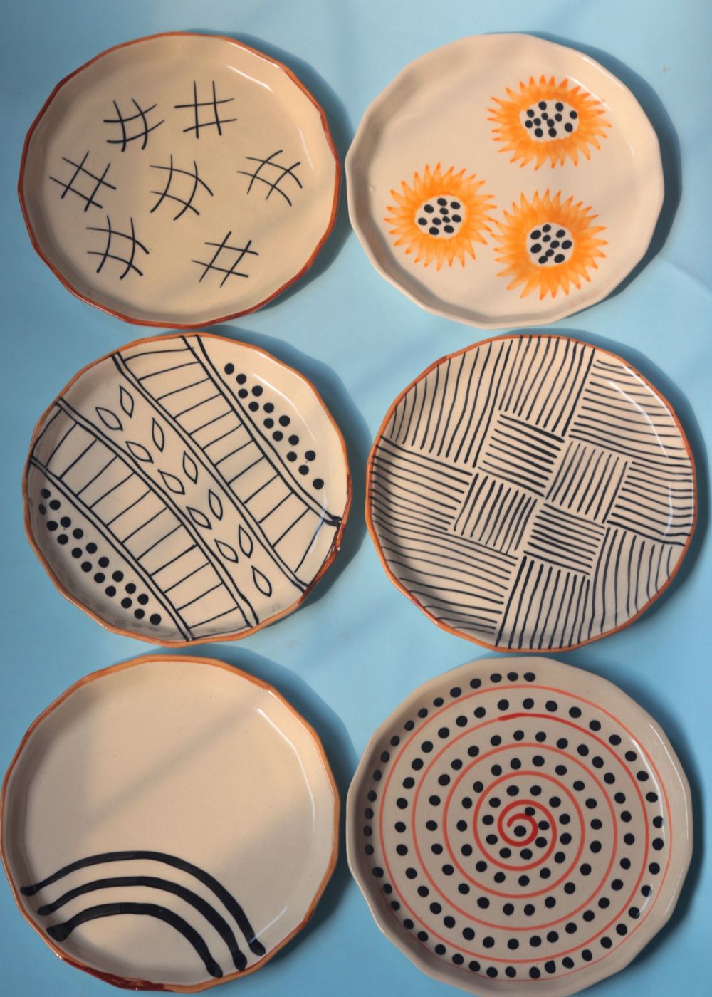 Set of 6 Handmade Snack Plates (for the price of 5) handmade in india