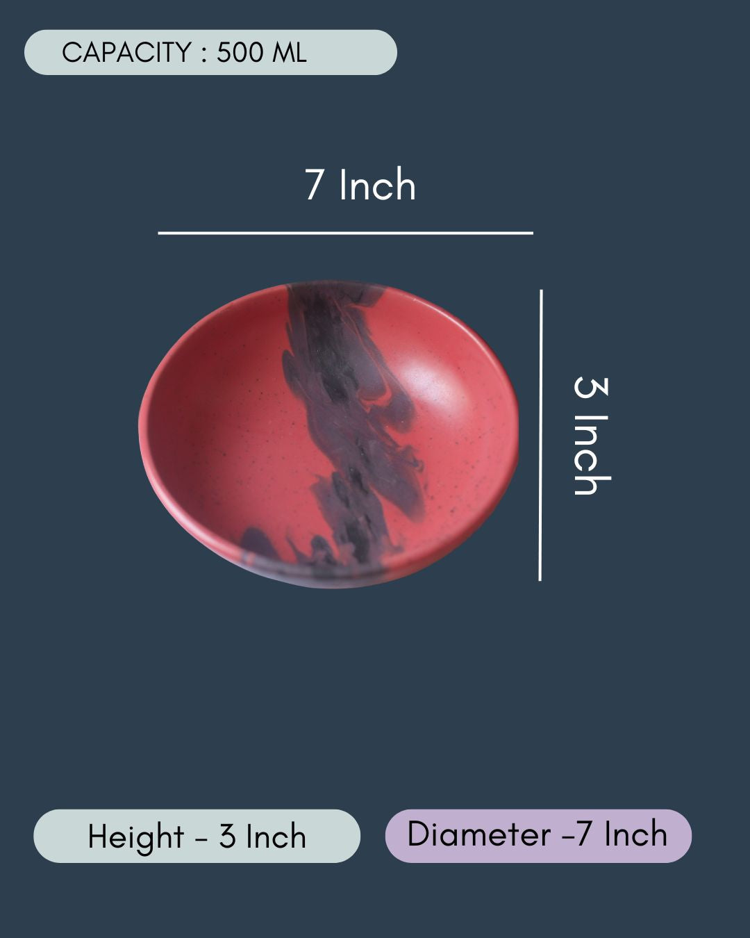 Red & Black Ombre Bowl