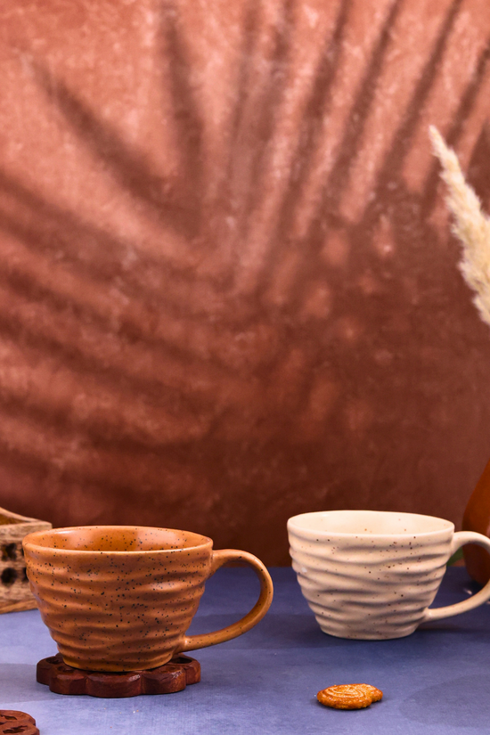 Mocha & White Twirl Coffee Mug- Set of Two