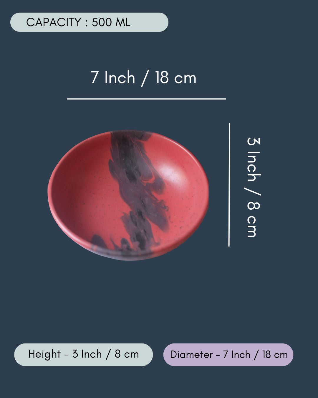 Red & Black Ombre Bowl