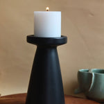 Black Pillar Candle Holder - Large made by ceramic