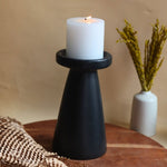 Black Pillar Candle Holder - Large handmade in india