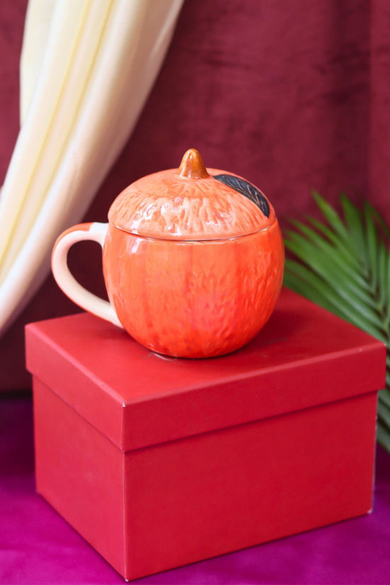 Orange Mug With Lid in a Gift Box with premium quality material