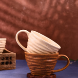 Mocha & White Twirl Coffee Mug- Set of Two