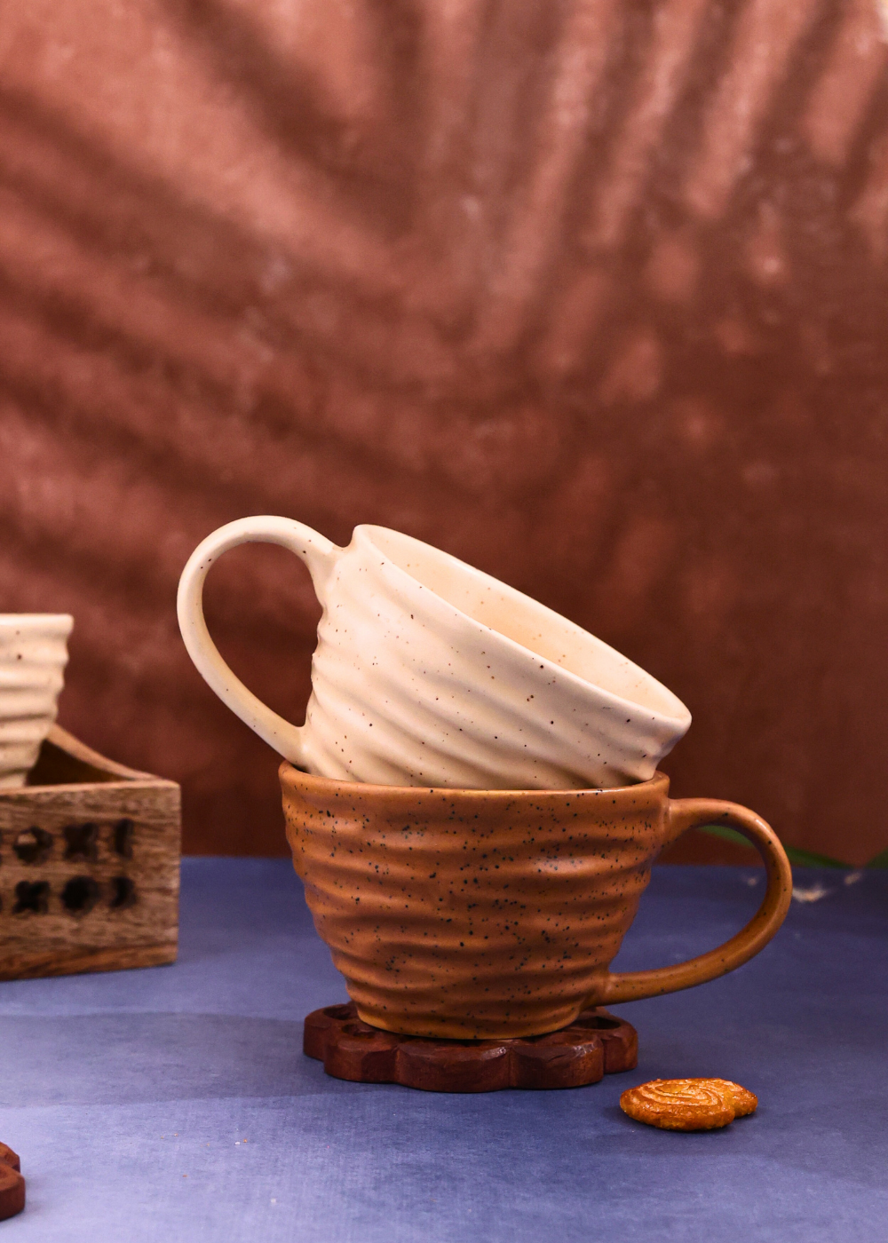 Mocha & White Twirl Coffee Mug- Set of Two