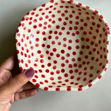 Red & black Polka Bowl Handmade in india 