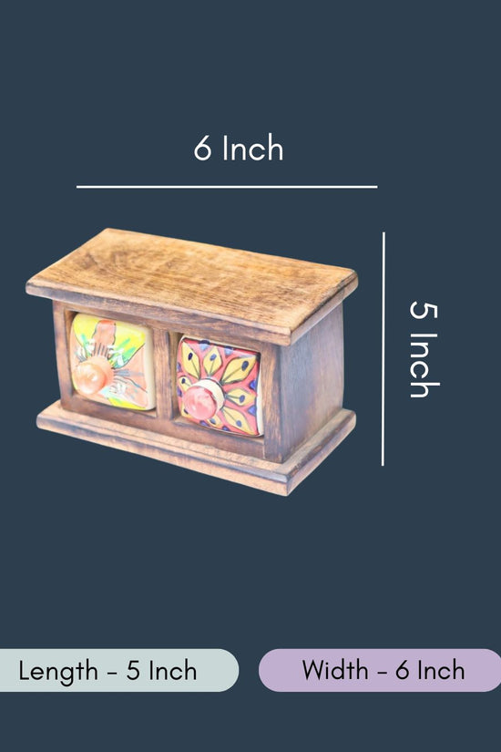 Wooden Decor Drawer – Tribal Hues