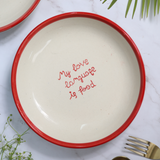 Set of 6 ~ Quoted Pasta Plates