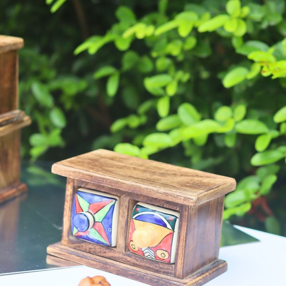 Wooden Decor Drawer – Abstract Aura made by ceramic