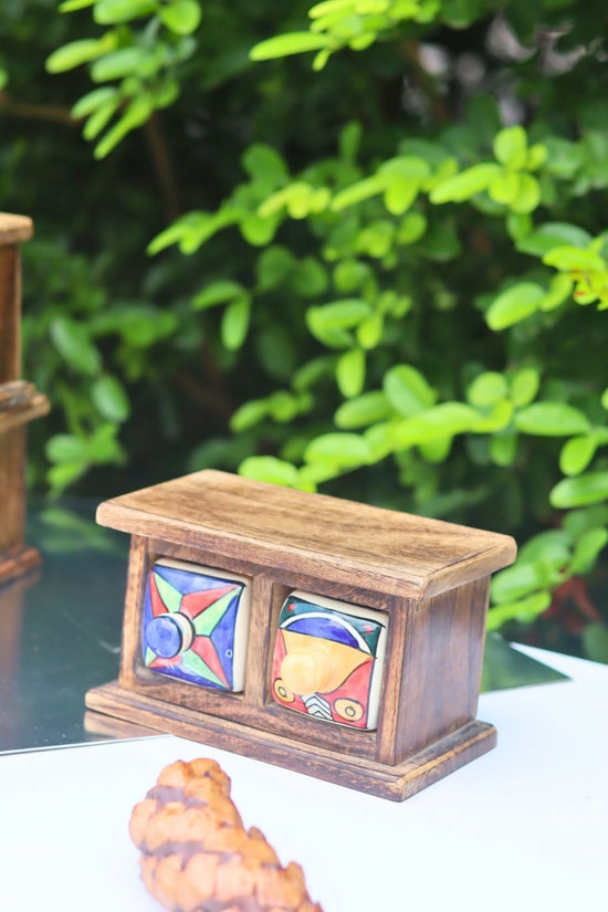 Wooden Decor Drawer – Abstract Aura made by ceramic