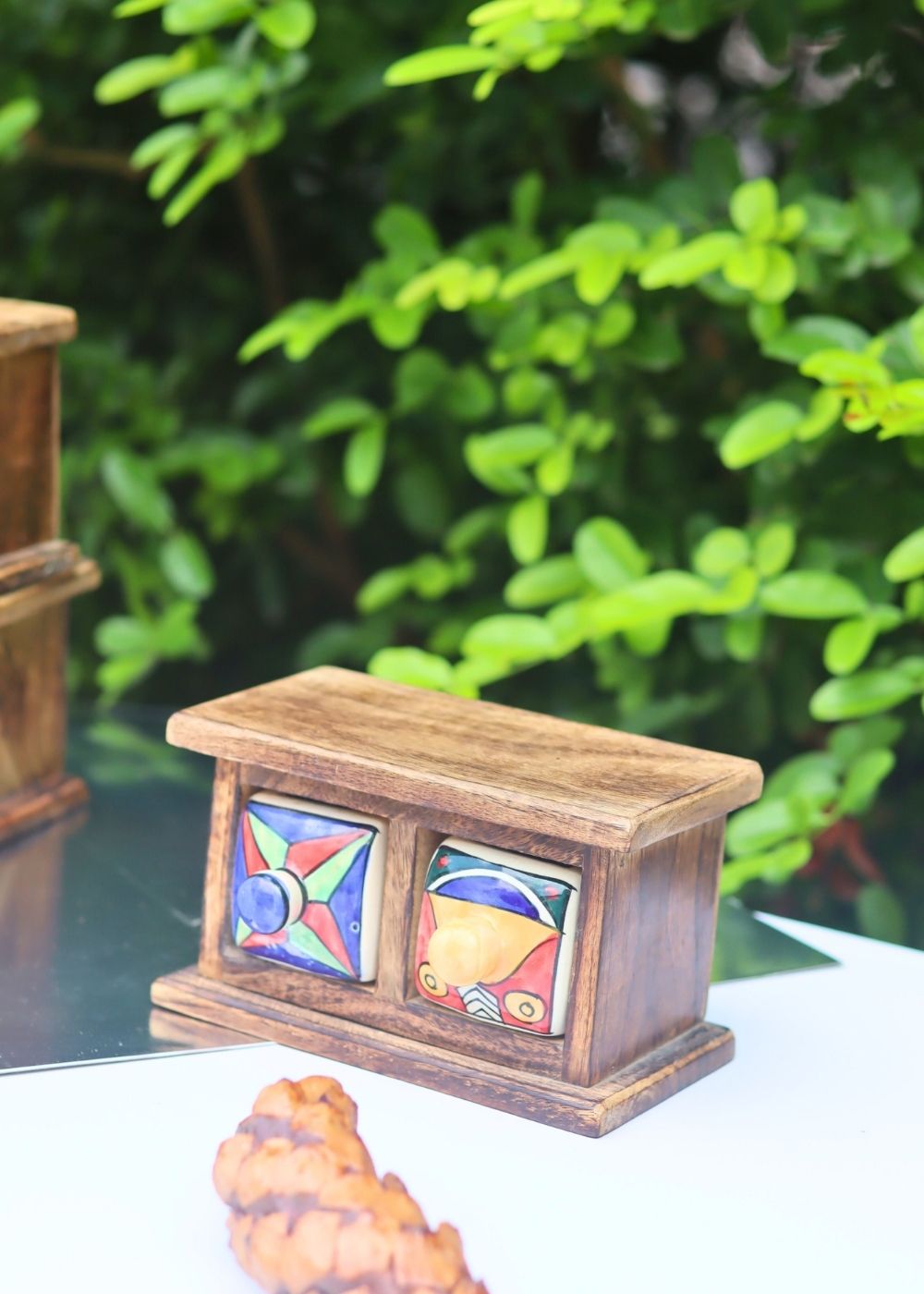 Wooden Decor Drawer – Abstract Aura made by ceramic