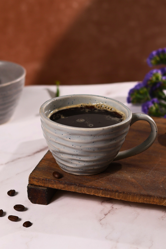 grey twirl coffee mug made by ceramic 