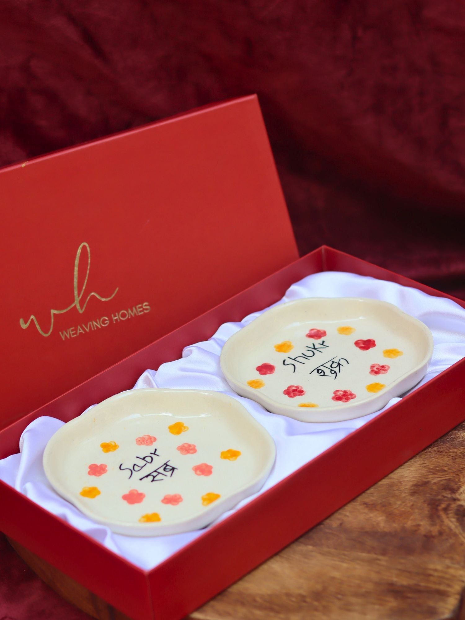 Sabr & Shukr Handmade Dessert plate in a Gift Box made by ceramic