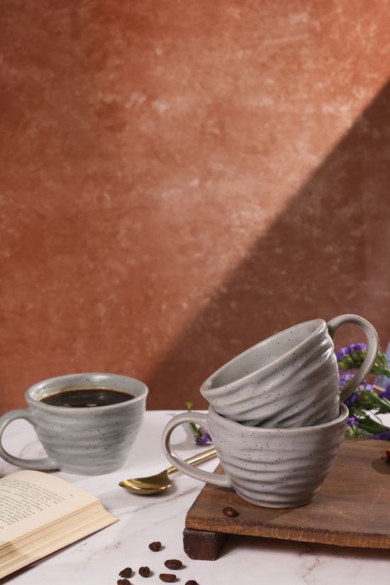 ceramic grey twirl coffee mug 
