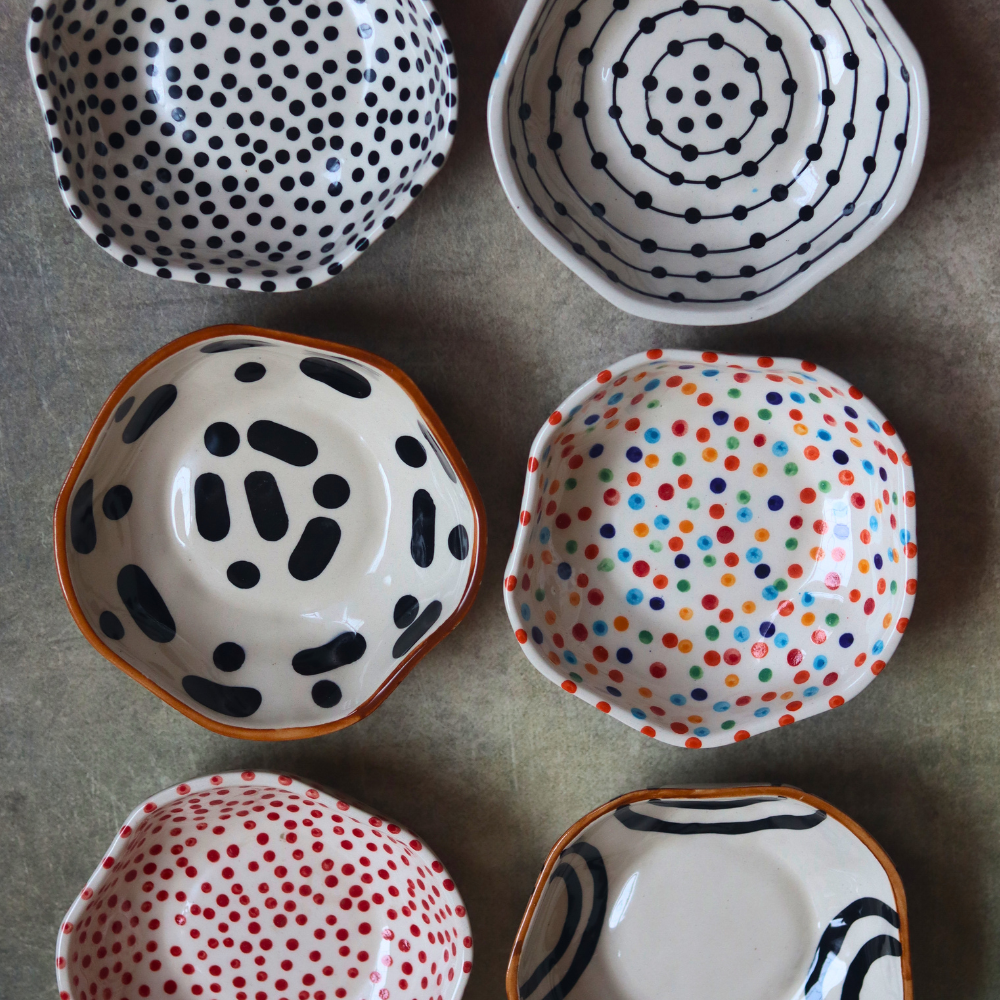 colorful bowls made by ceramic 