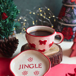 Bow Mug & Jingle Handmade Dessert Plate made by ceramic