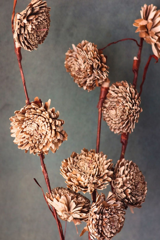 brown chrysanthemums bunch handmade in india 