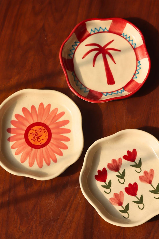 Handmade Set of 3 - Garden Grace Handmade Dessert plates