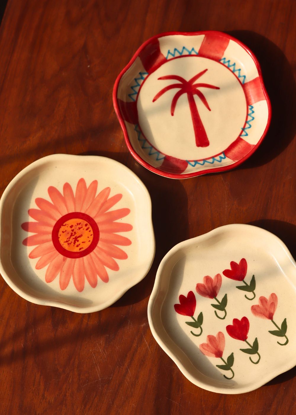 Handmade Set of 3 - Garden Grace Handmade Dessert plates