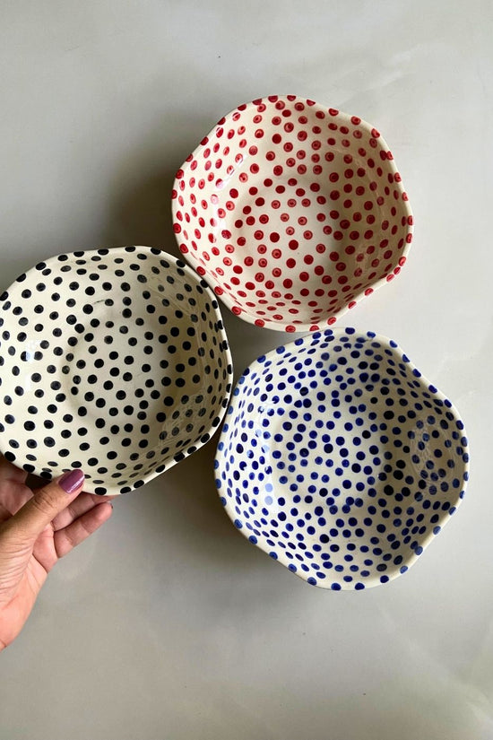 handmade Polka Bowls made by ceramic 