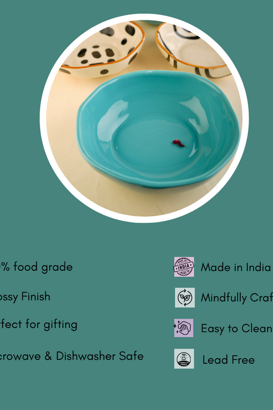 basic teal bowl with some details 