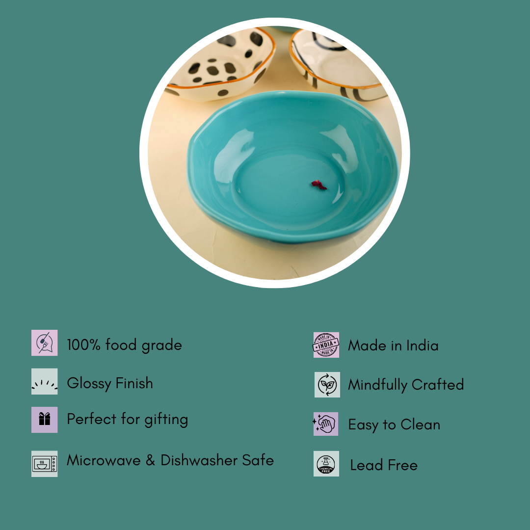 basic teal bowl with some details 