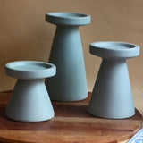 Set of 3 - Sky Blue Pillar Candle Holder handmade in india