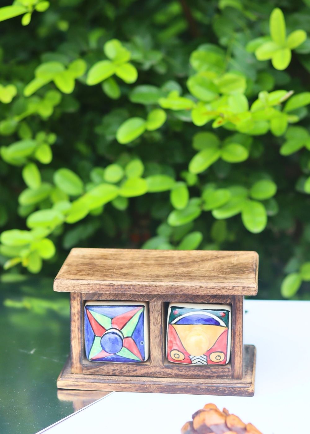 Wooden Decor Drawer – Abstract Aura handmade in India