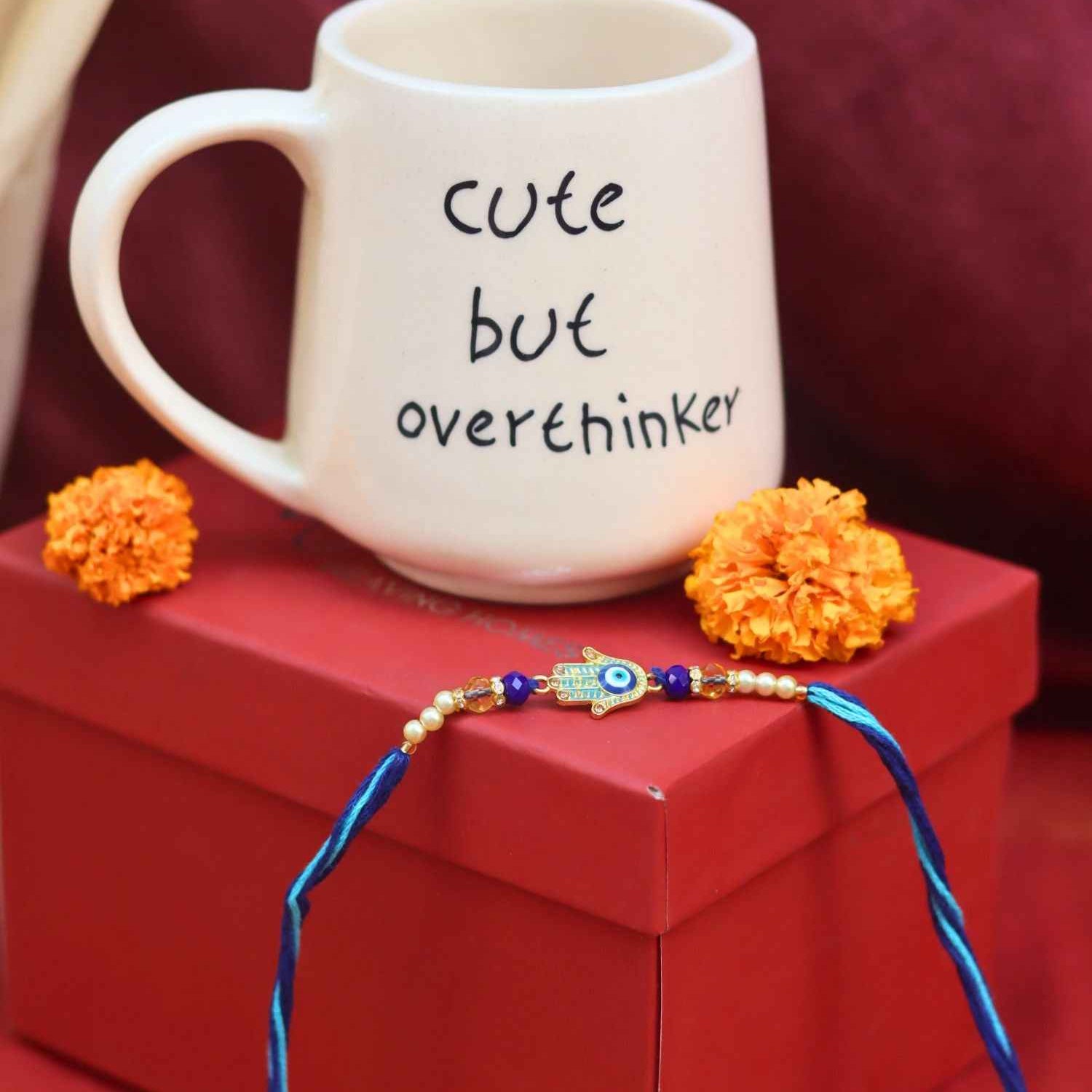 Cute but overthinker Mug rakhi Gift Box