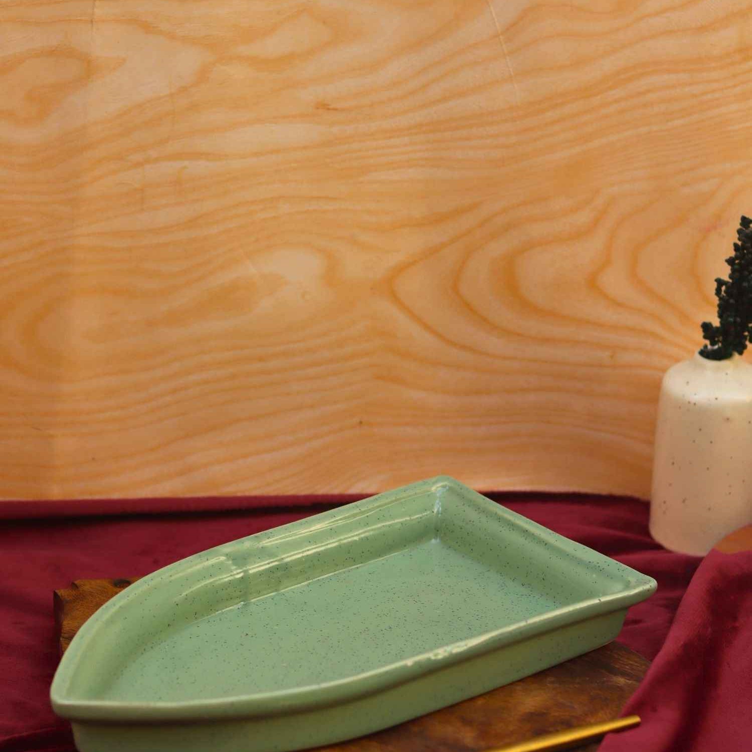 Sage Green Boat Platter