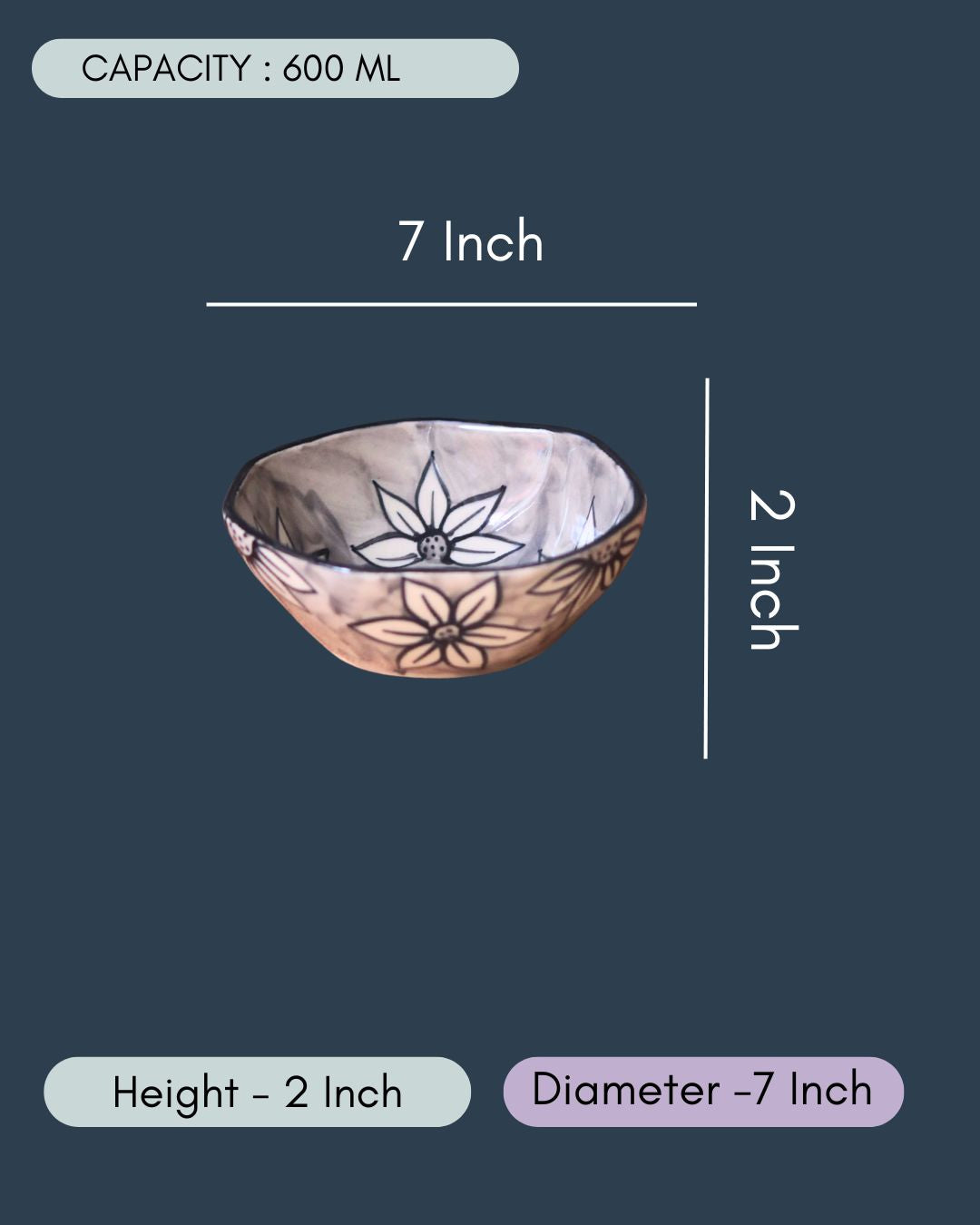 Grey Daisy Curry Bowl
