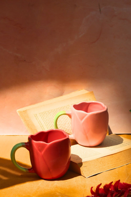 Set of 2 - Tulip Coffee Mugs combo made by ceramic