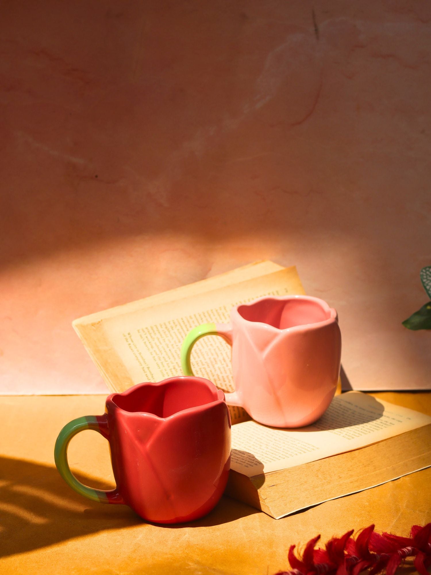 Set of 2 - Tulip Coffee Mugs combo made by ceramic