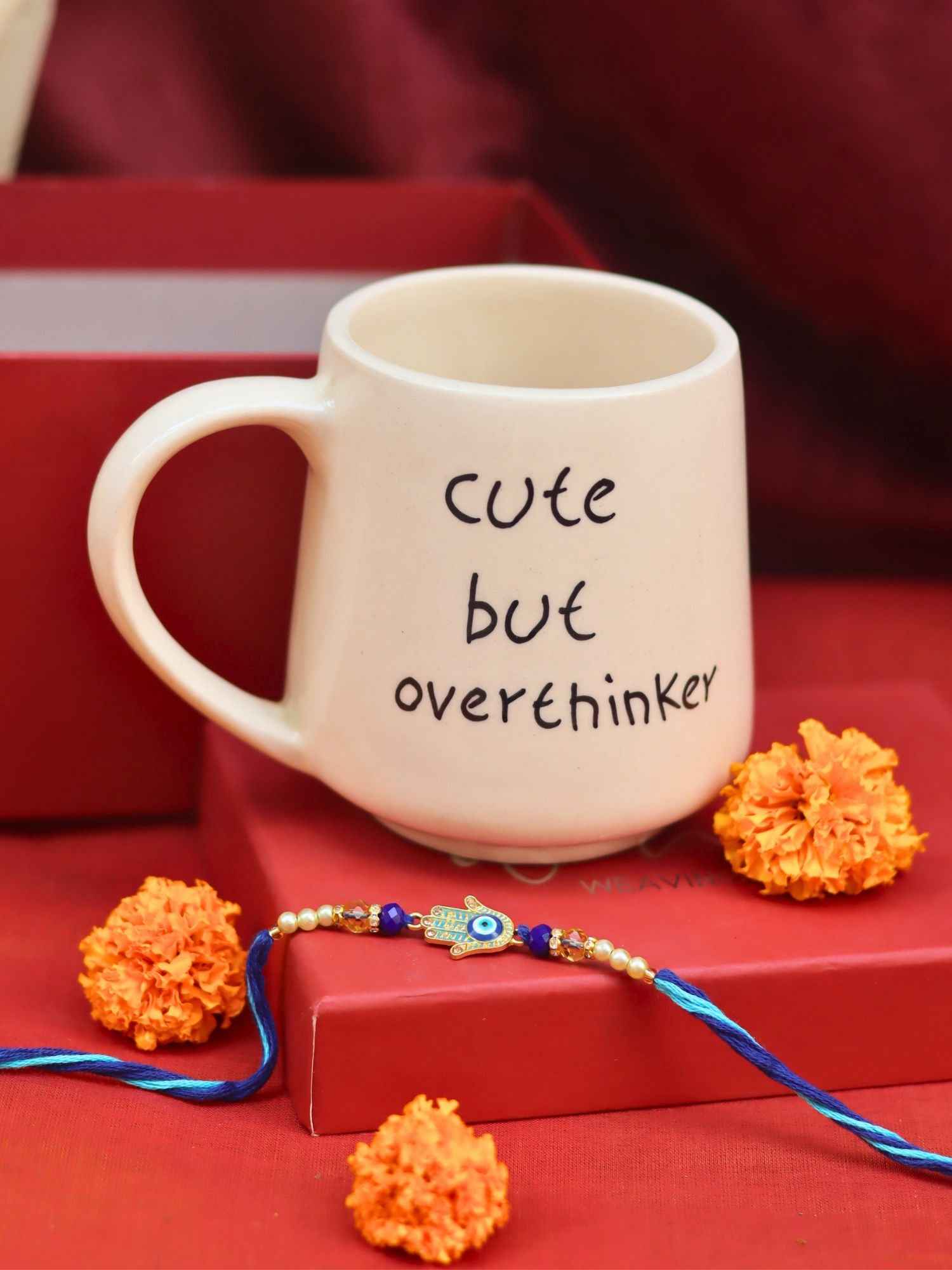 Cute but overthinker Mug rakhi Gift Box