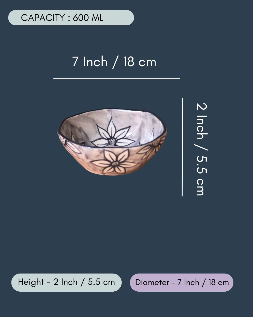 Grey Daisy Curry Bowl