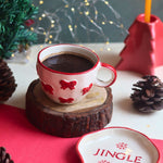 Handmade Bow Mug & Jingle Handmade Dessert Plate