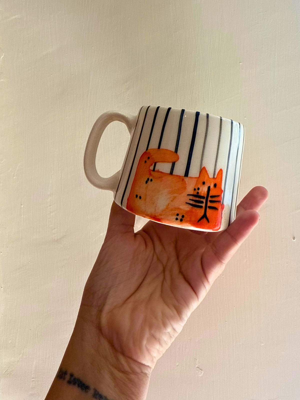 Stripey Kitty Mug with premium quality material 
