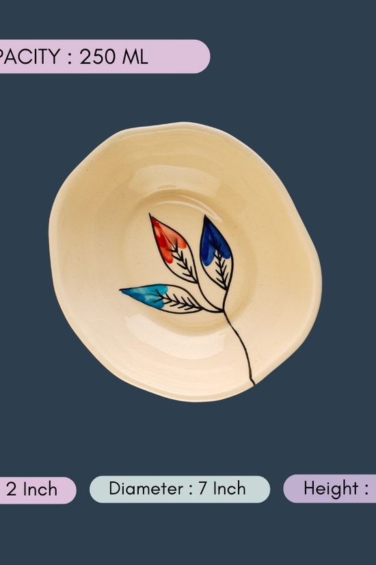 handmade petal perfection curry bowl with measurement