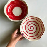 handmade Red & white Bowl