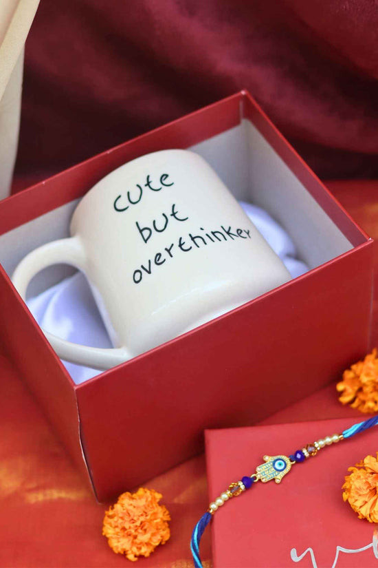 Cute but overthinker Mug rakhi Gift Box